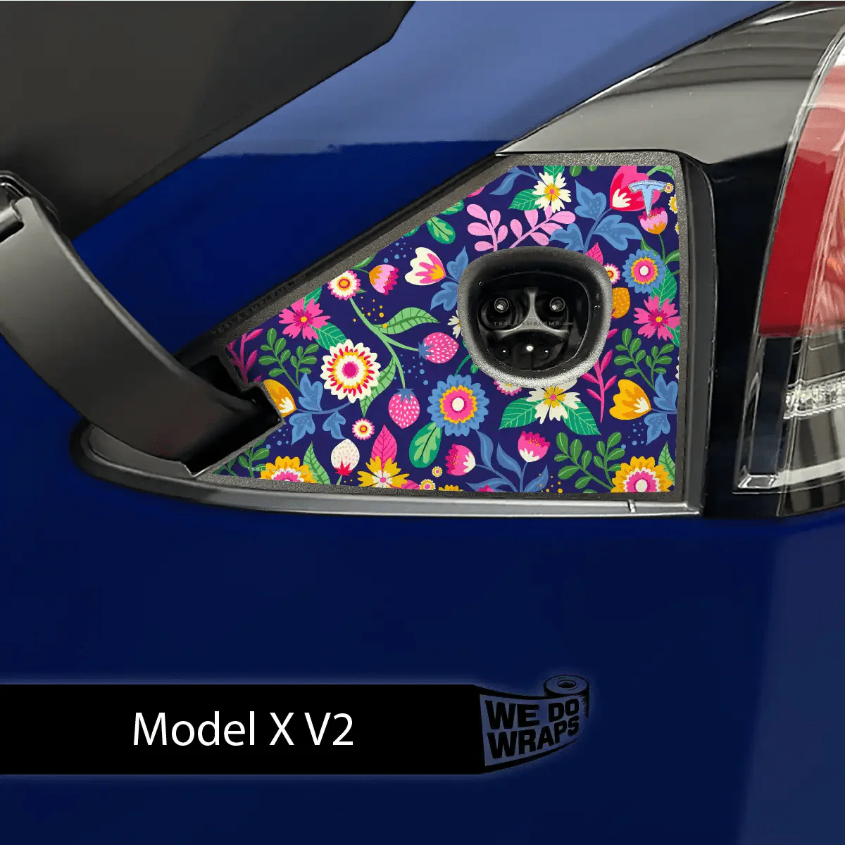 Floral Meadows Tesla Charge Port Wrap | Model X