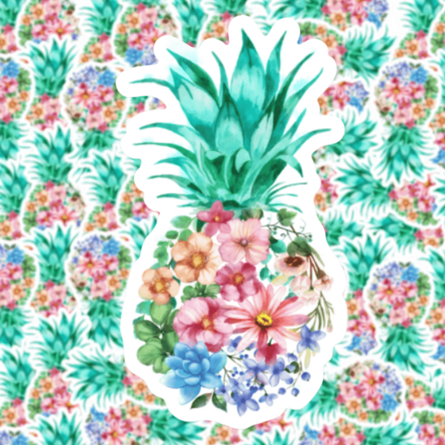 Floral Pineapple Sticker
