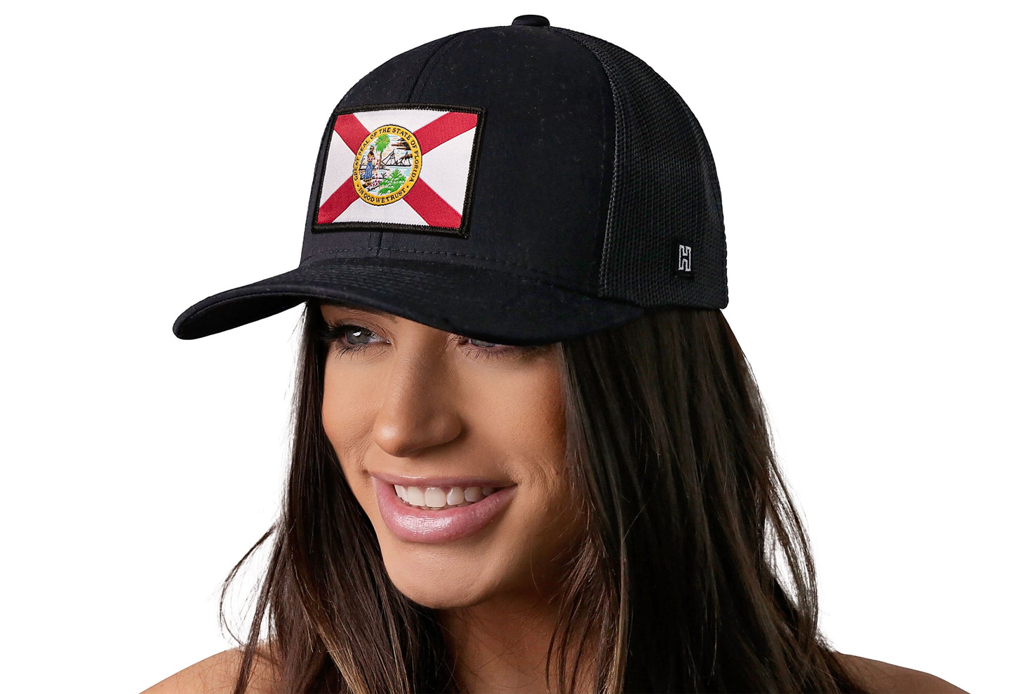 Florida Flag Trucker Hat  |  Gray-Black FL Snapback