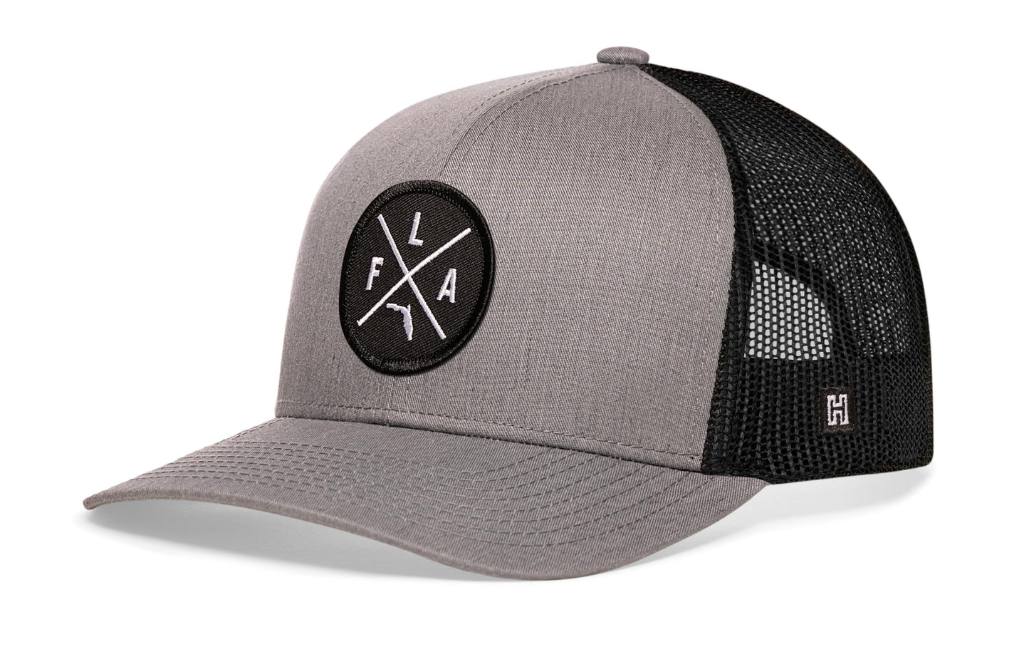 Florida Trucker Hat  |  Gray-Black FLA X Snapback