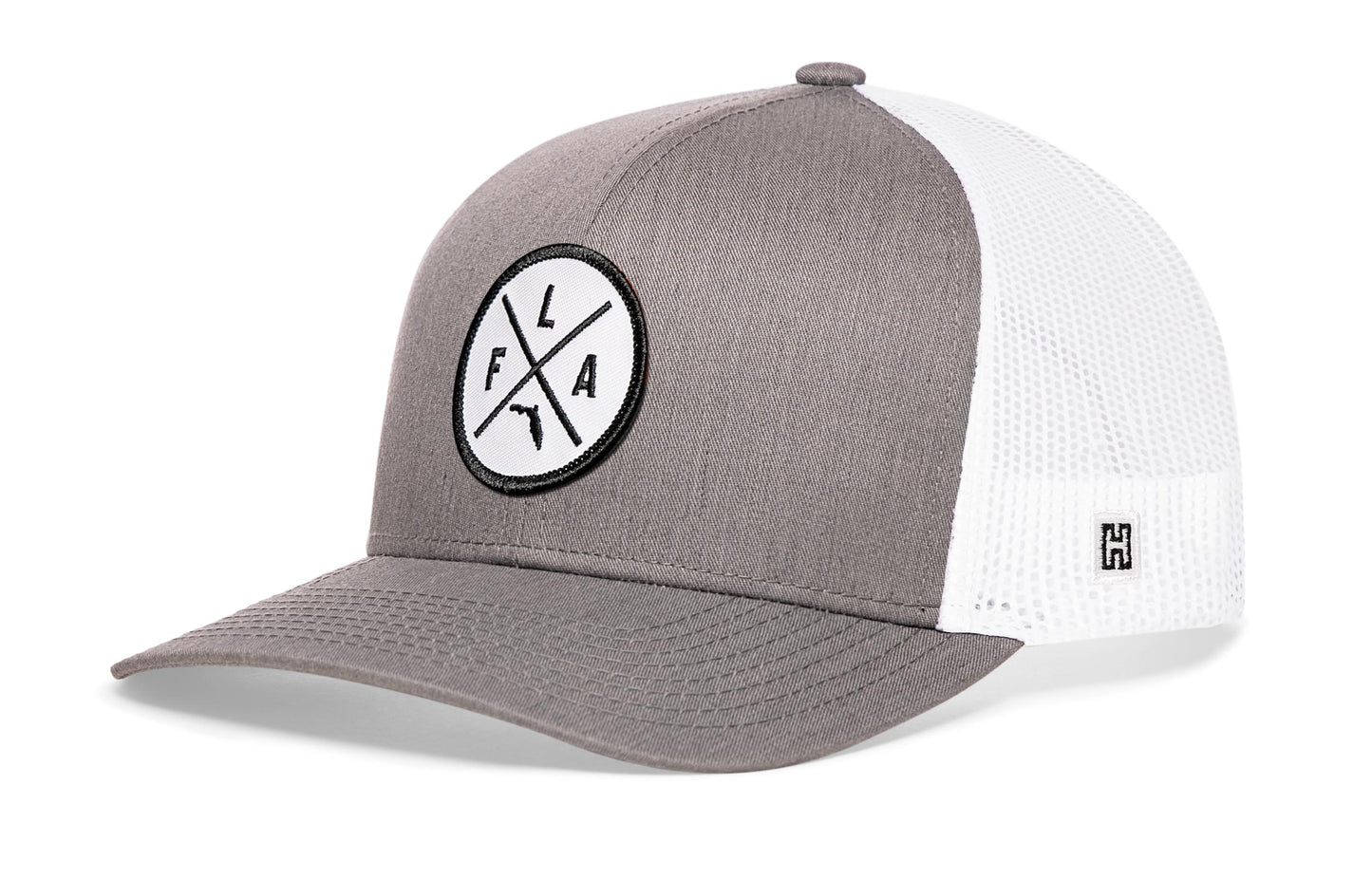 Florida Trucker Hat  |  Gray-White FLA X Snapback