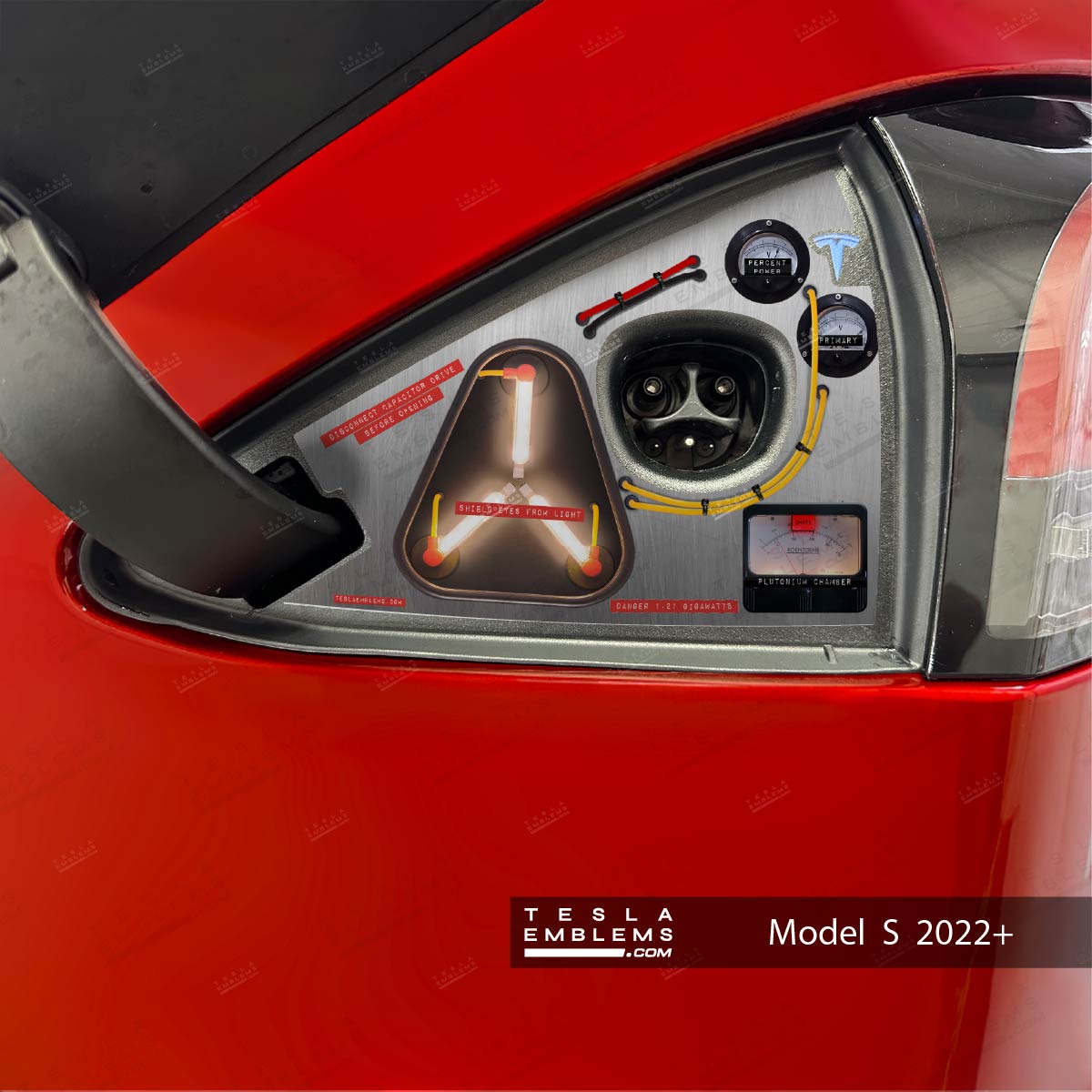 Flux Capacitor - Time Traveling Tesla Charge Port Wrap | Model S