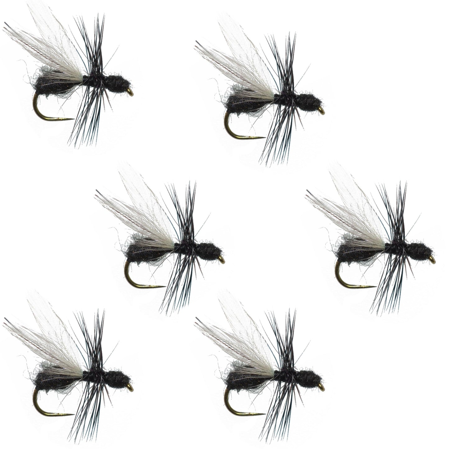Black Fur Flying Ant Terrestrial Trout Dry Fly - 6 Flies Hook Size 12