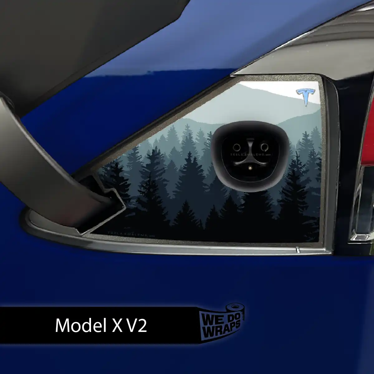 Foggy Pines Tesla Charge Port Wrap | Model X