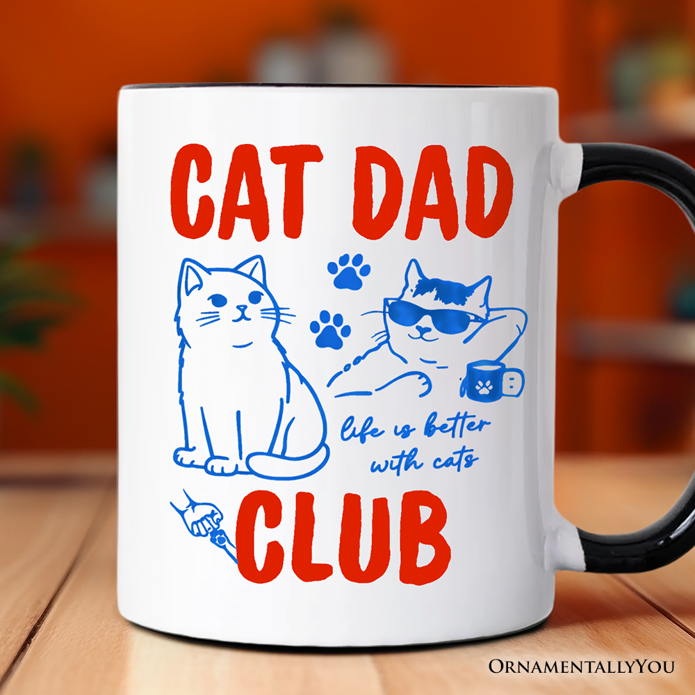 Cat Dad Club Retro Mug, Funny Father's Day Gift