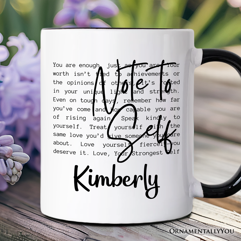 Note To Self Mental Health Personalized Mug, Motivational Definition Gift with Custom Name