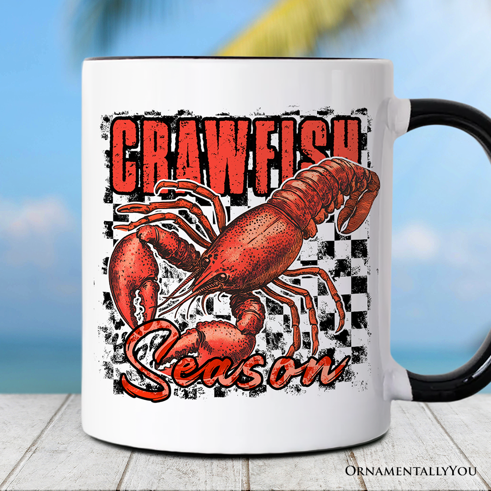 Crawfish Season Retro Mug, Vintage Southern Seafood Gift