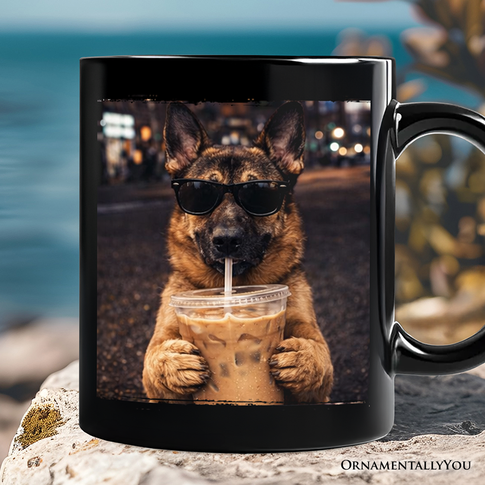 German Shepherd Iced Coffee Mug, Funny Dog Parents Gift