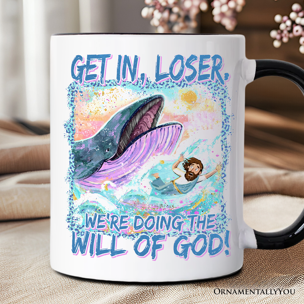 Jonah And The Whale Mug, Doing The Will Of God Funny Christian Gift