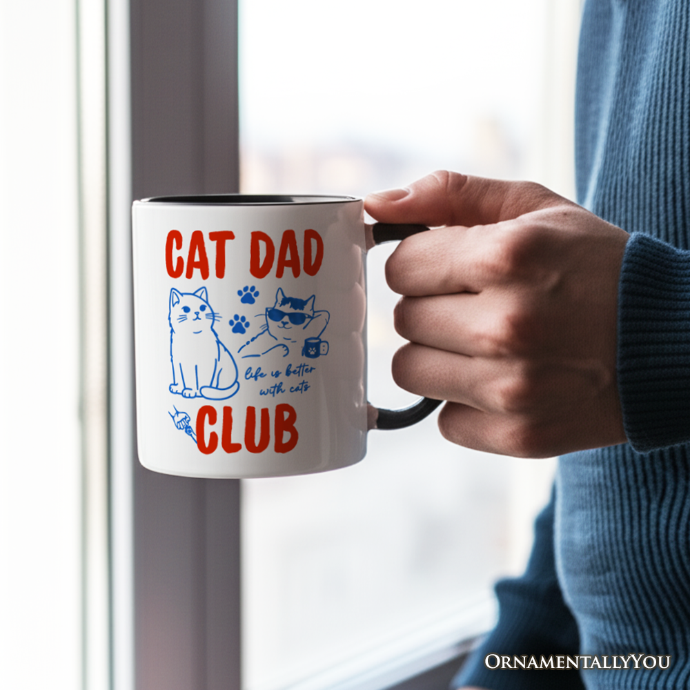 Cat Dad Club Retro Mug, Funny Father's Day Gift