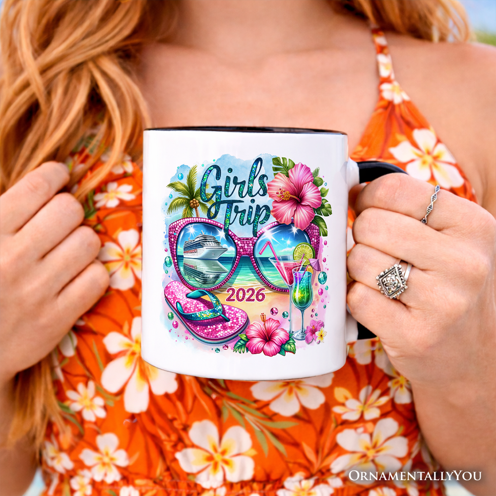 Cruise Girls Trip 2026 Mug, Vacation Tropical Gift