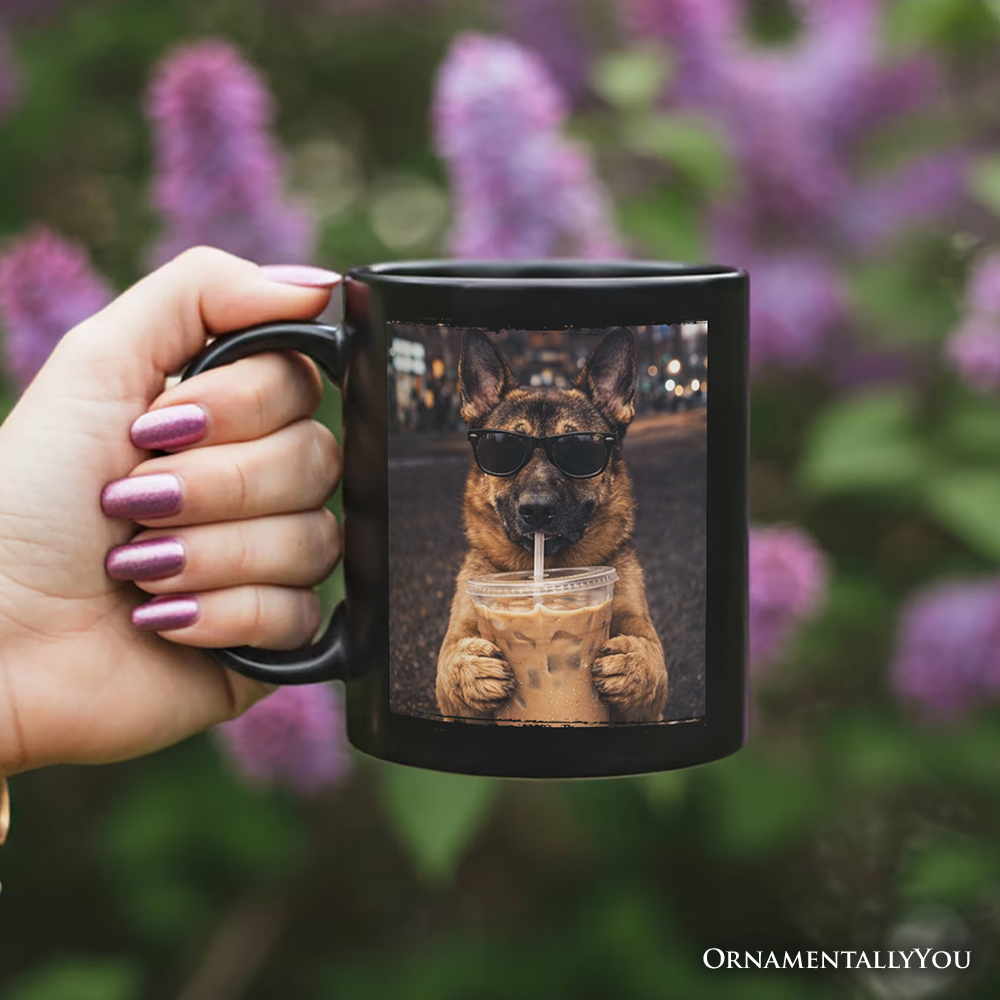 German Shepherd Iced Coffee Mug, Funny Dog Parents Gift