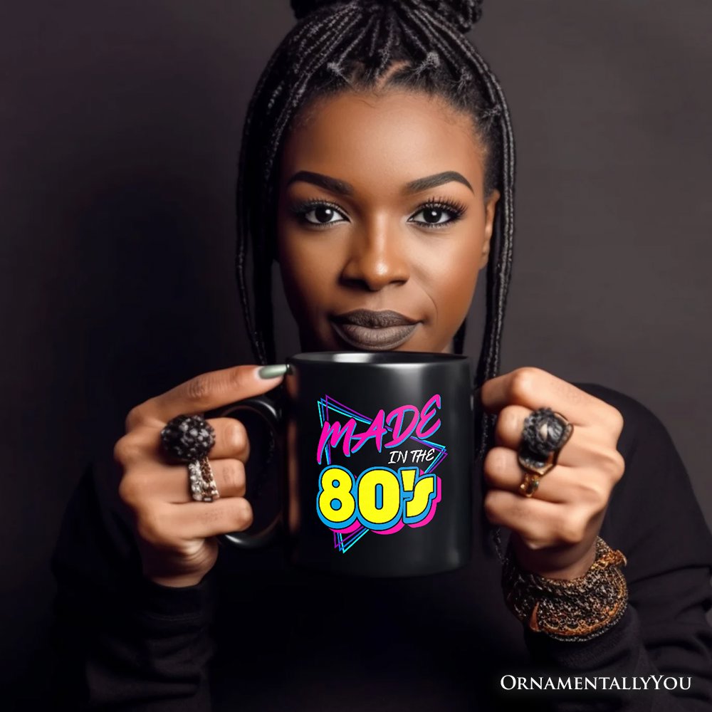 Made In The 80s Personalized Mug, Neon Retro Eighties Kid Gift with Custom Name