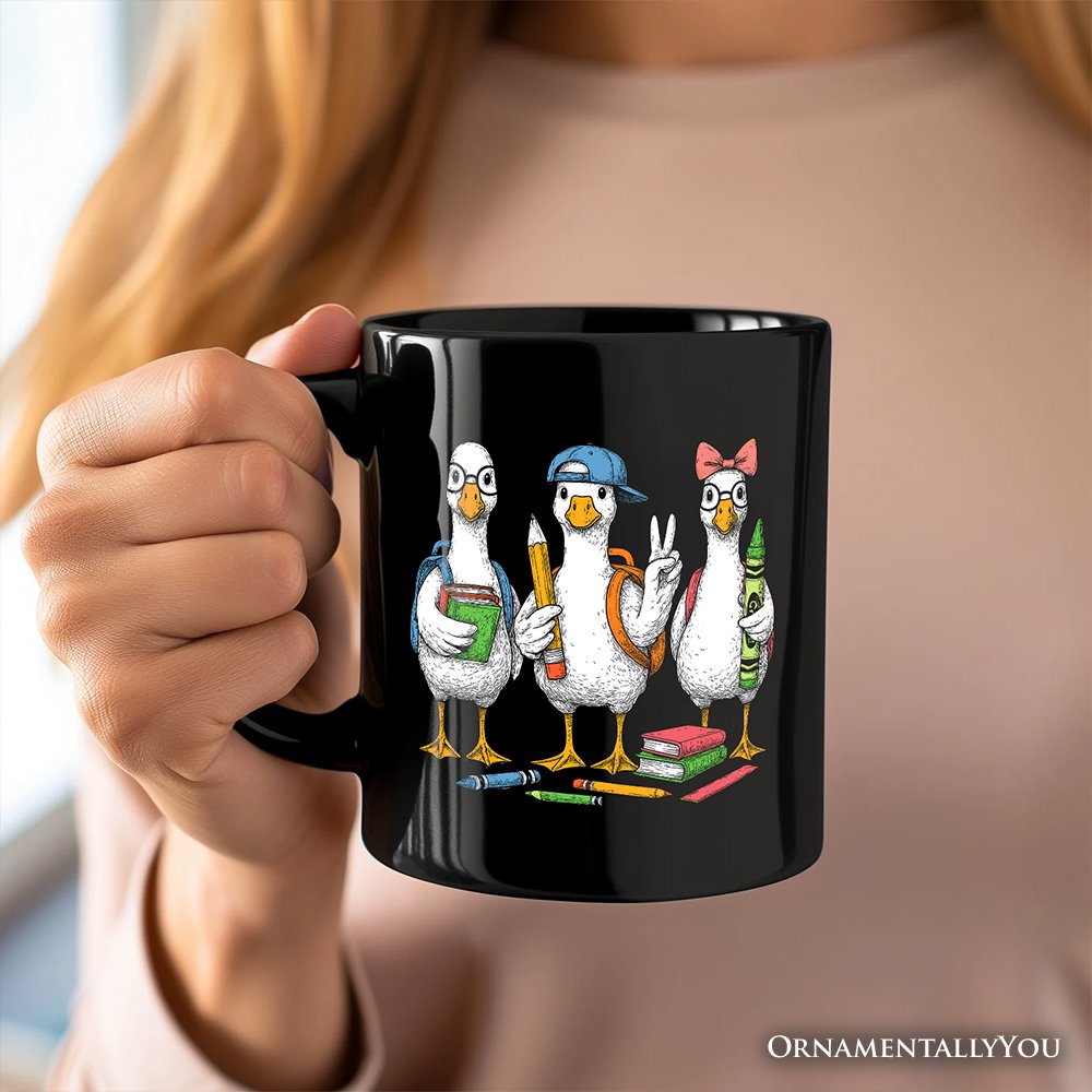 Goose Back to School Personalized Mug, Cute Teacher Student Classroom Gift with Custom Name