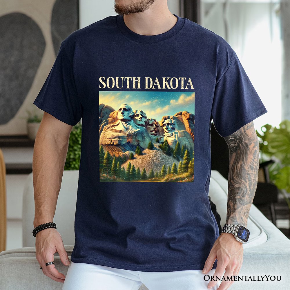 Majestic South Dakota State Mount Rushmore T-Shirt, Historic American Monument Travel Tee and Keepsake Souvenir