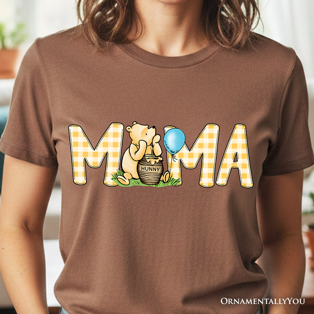Gingham Mama Winnie-the-Pooh T-Shirt, 1926 A.A. Milne Mother Family Tee