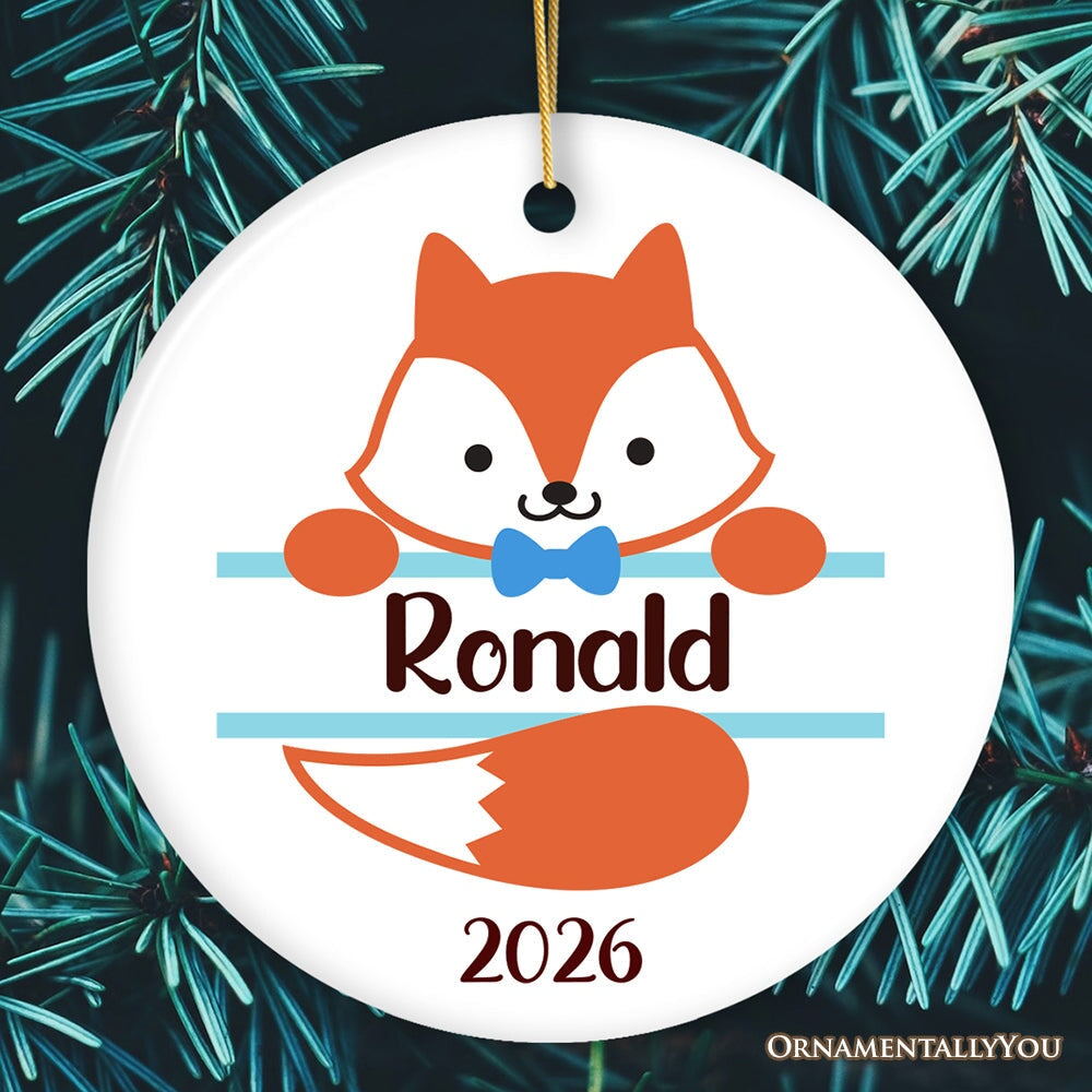 Personalized Baby Fox Christmas Ornament