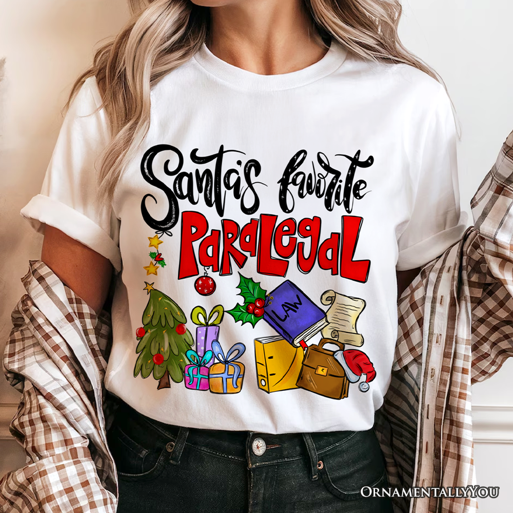 Santa's Favorite Paralegal T-Shirt, Merry Christmas Legal Briefs Tee