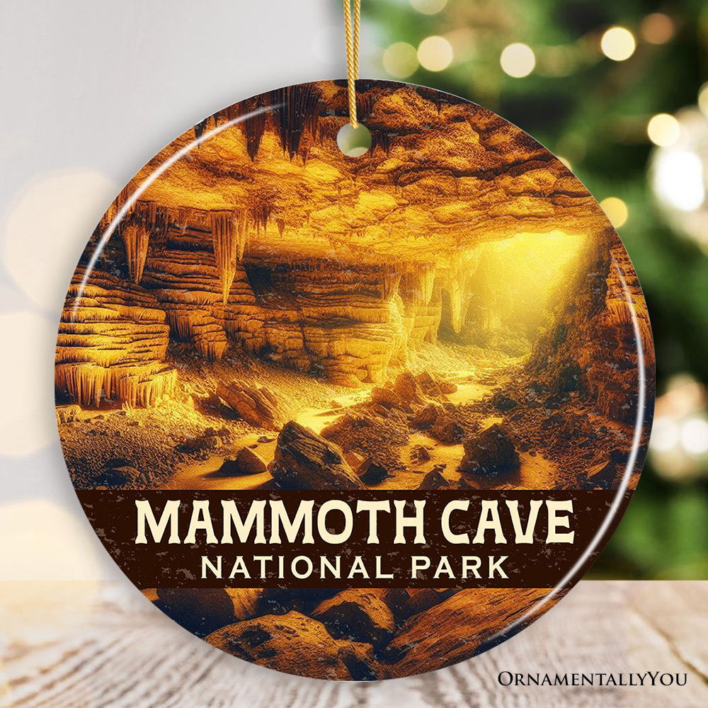 Wondrous Mammoth Cave National Park Ornament, Kentucky Underground Cavern Glow Christmas Gift and Adventure Explorer Souvenir