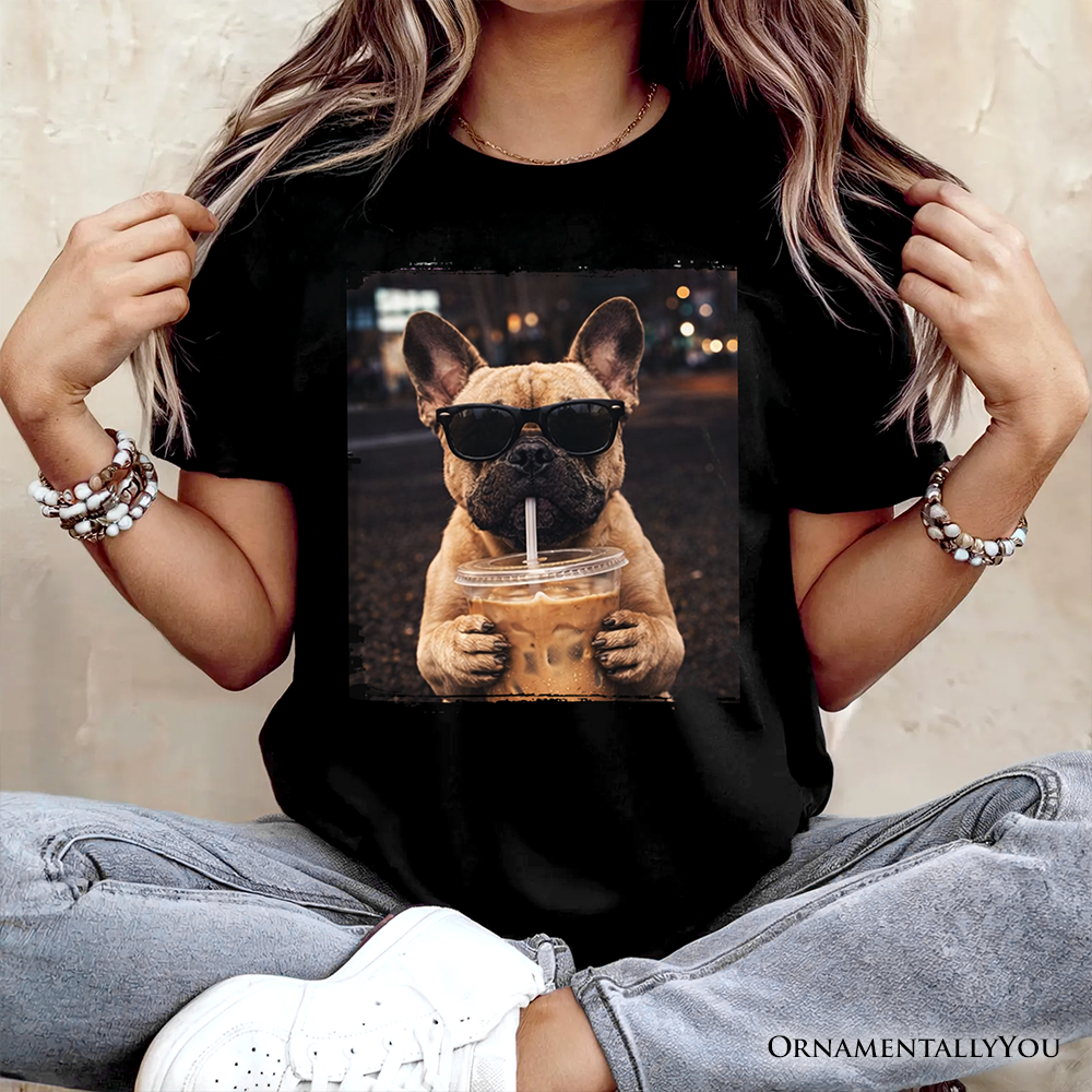 Bulldog Shepherd Iced Coffee T-Shirt, Funny Dog Parents Tee