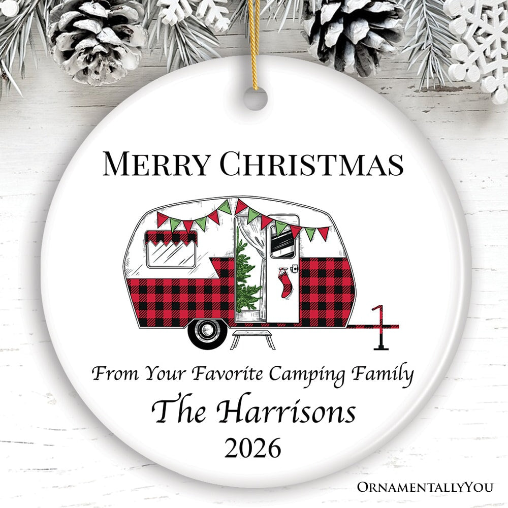 Camping Family Personalized Christmas Ornament