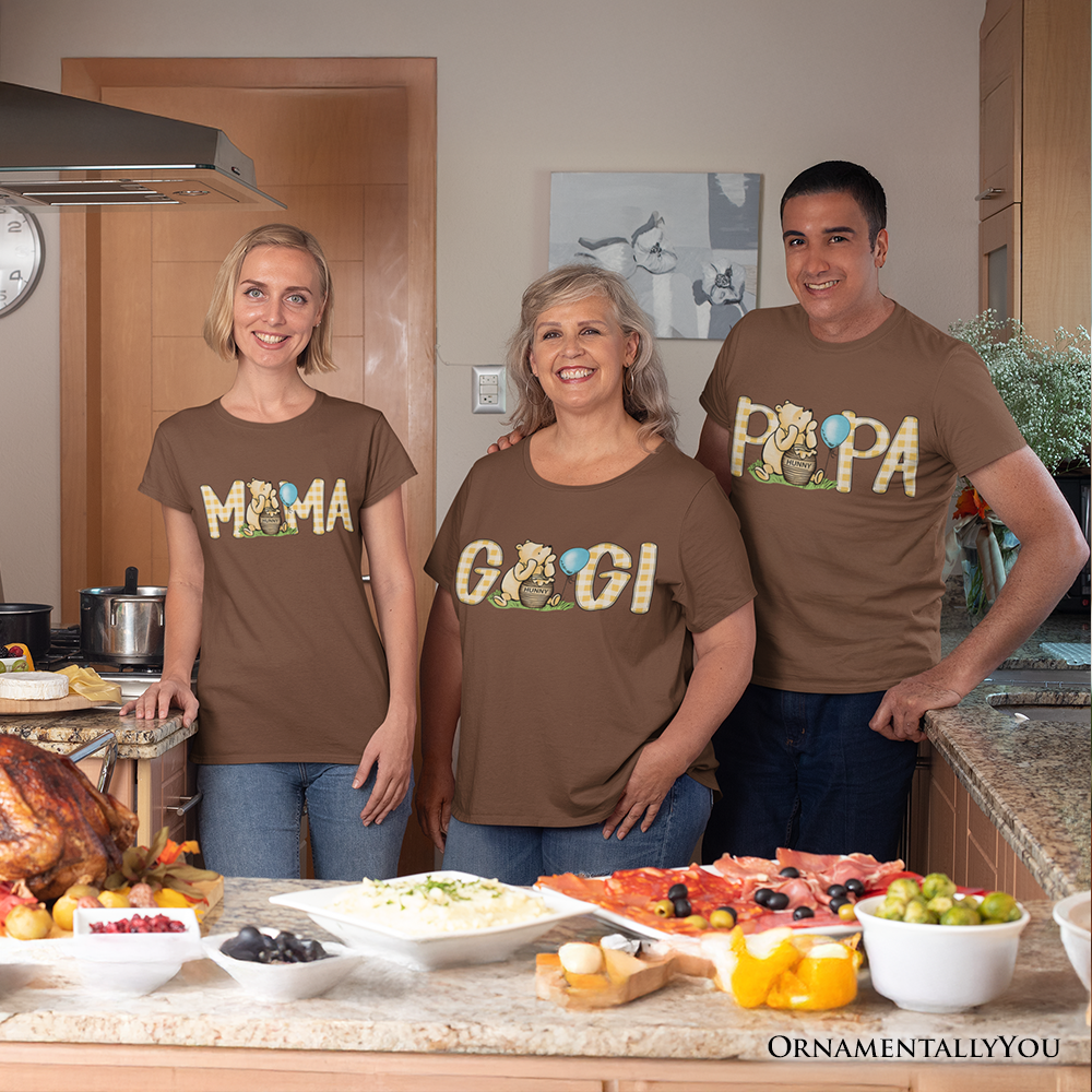 Gingham Mama Winnie-the-Pooh T-Shirt, 1926 A.A. Milne Mother Family Tee