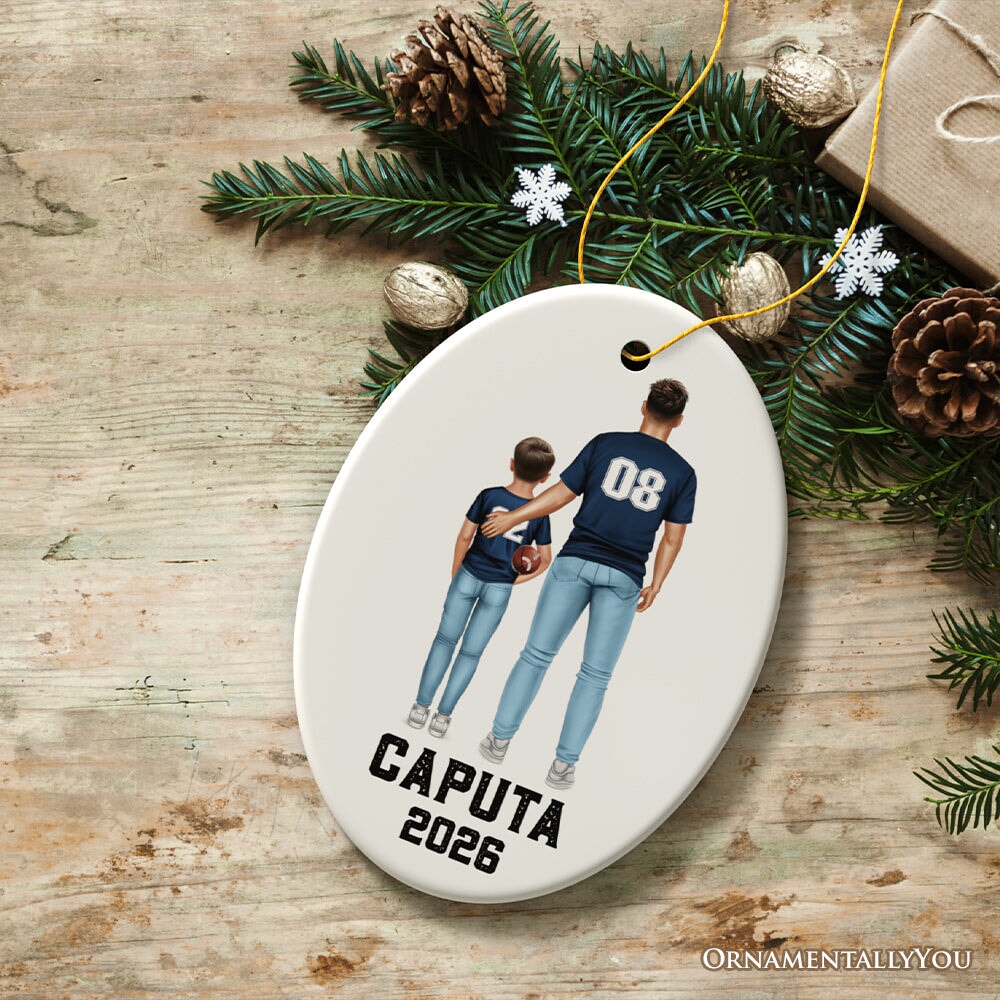 Personalized Football Family Ornament, Custom Christmas Gift
