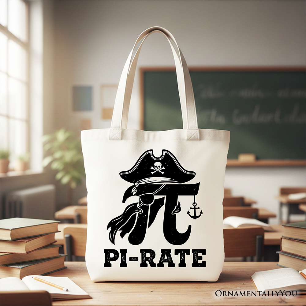 Pi 3.14 Pirate Tote Bag, Funny Math Pun Pi Day Gift Shopper