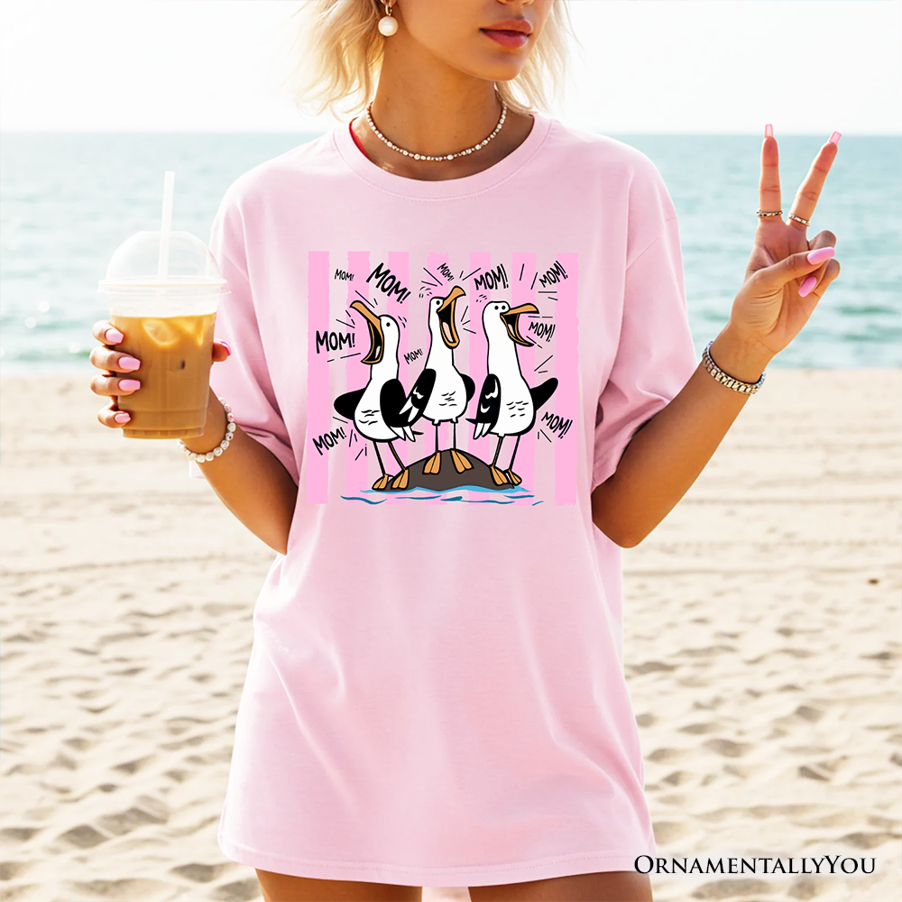 Seagull Mom Coquette T-Shirt, Funny Beach Tee for Mothers