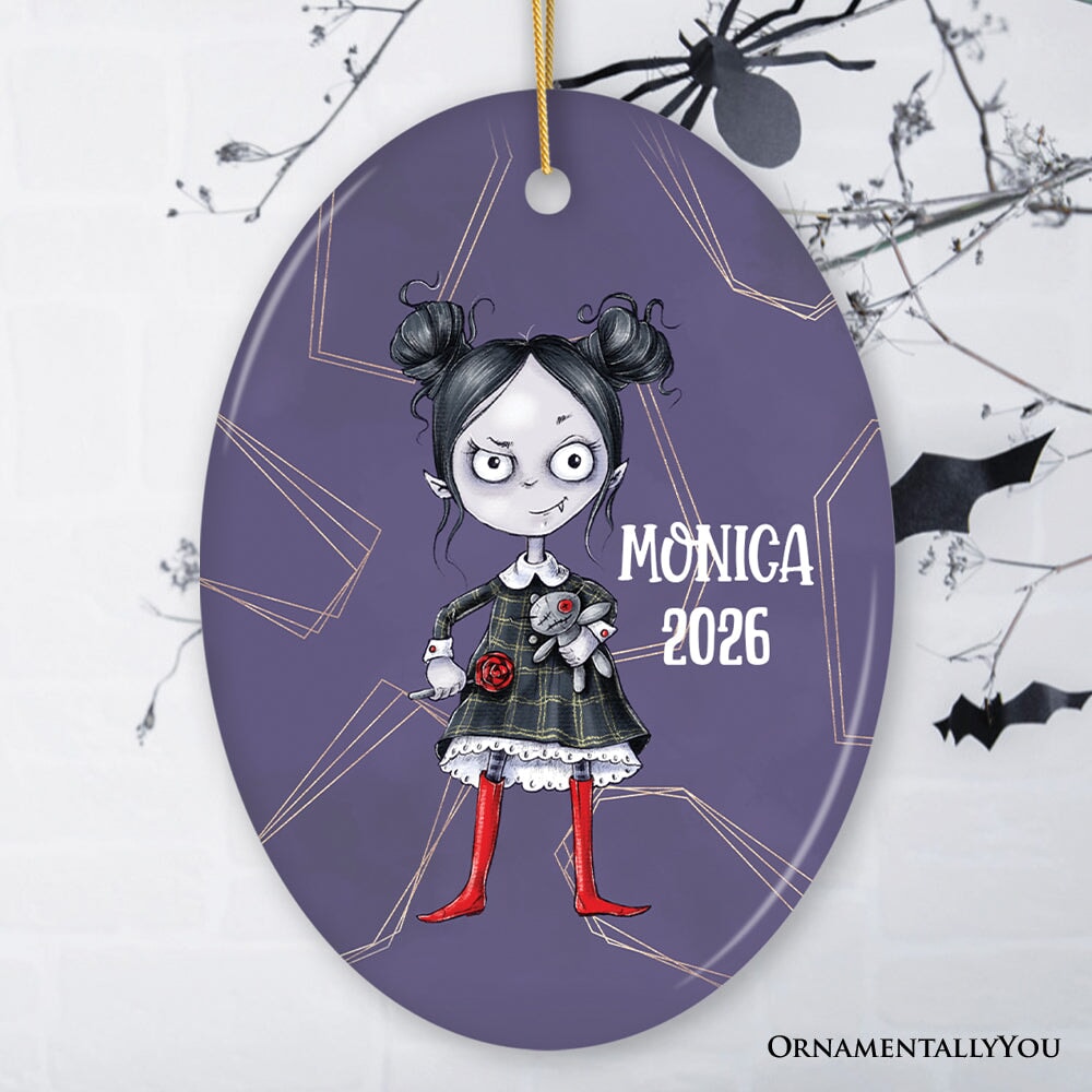 Spooky Girl Customized Halloween Ornament, Daughter Gift