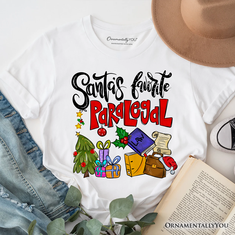 Santa's Favorite Paralegal T-Shirt, Merry Christmas Legal Briefs Tee