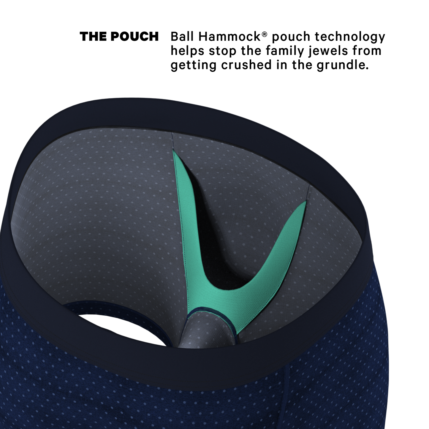 The Forget Me Not | Navy Dot Ball Hammock® Pouch Underwear