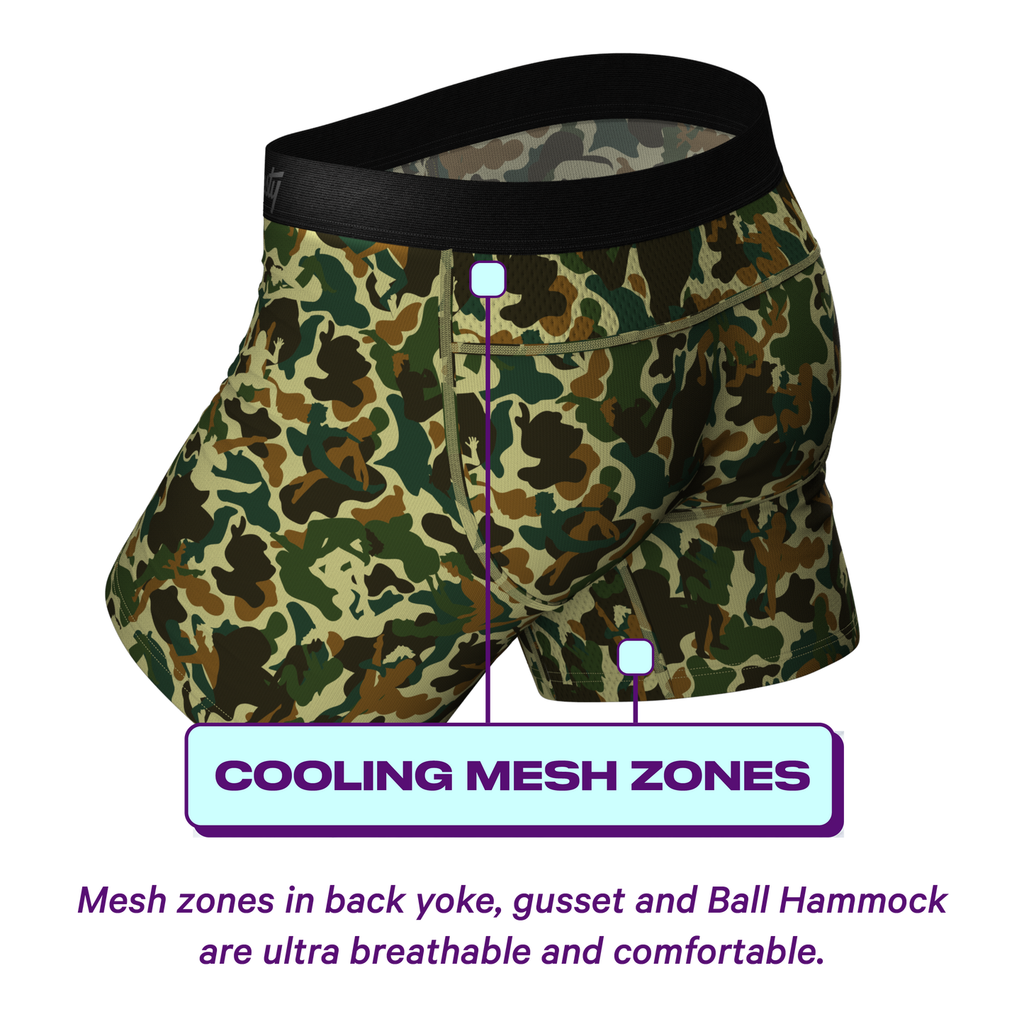 The Forni Camo | Camouflage paradICE™ Cooling Ball Hammock® Underwear