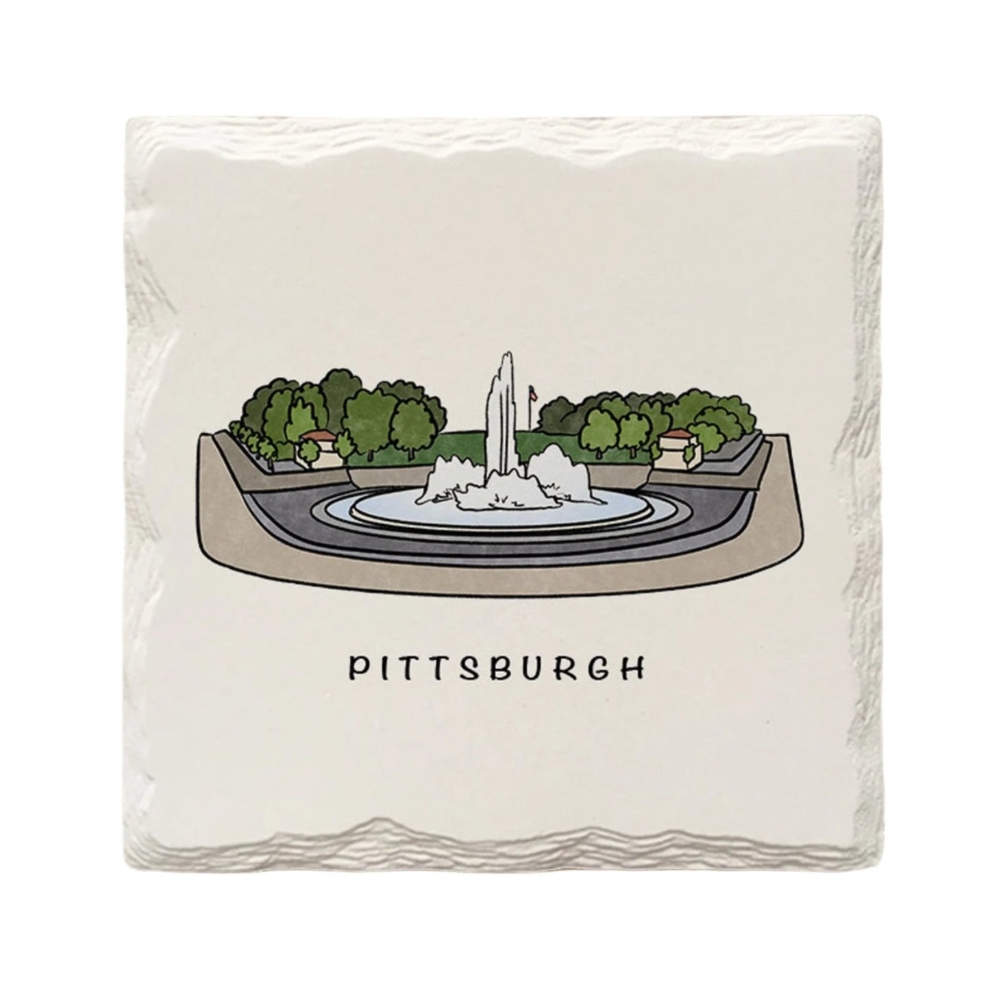 Point State Park Fountain Ceramic Drink Coaster