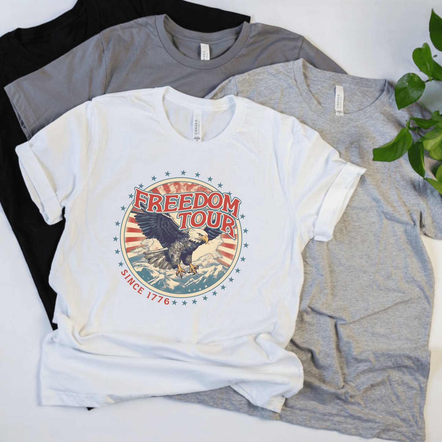 Freedom Tour Since 1776 Adult Patriotic T-Shirt