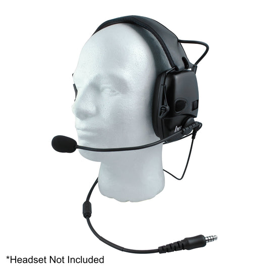 Boom Mic Kit w/ Ear Pro Input Cable & Nexus Connector - NATO Wired(High Impedance), for Hearing Protection(Ear Pro) Headsets