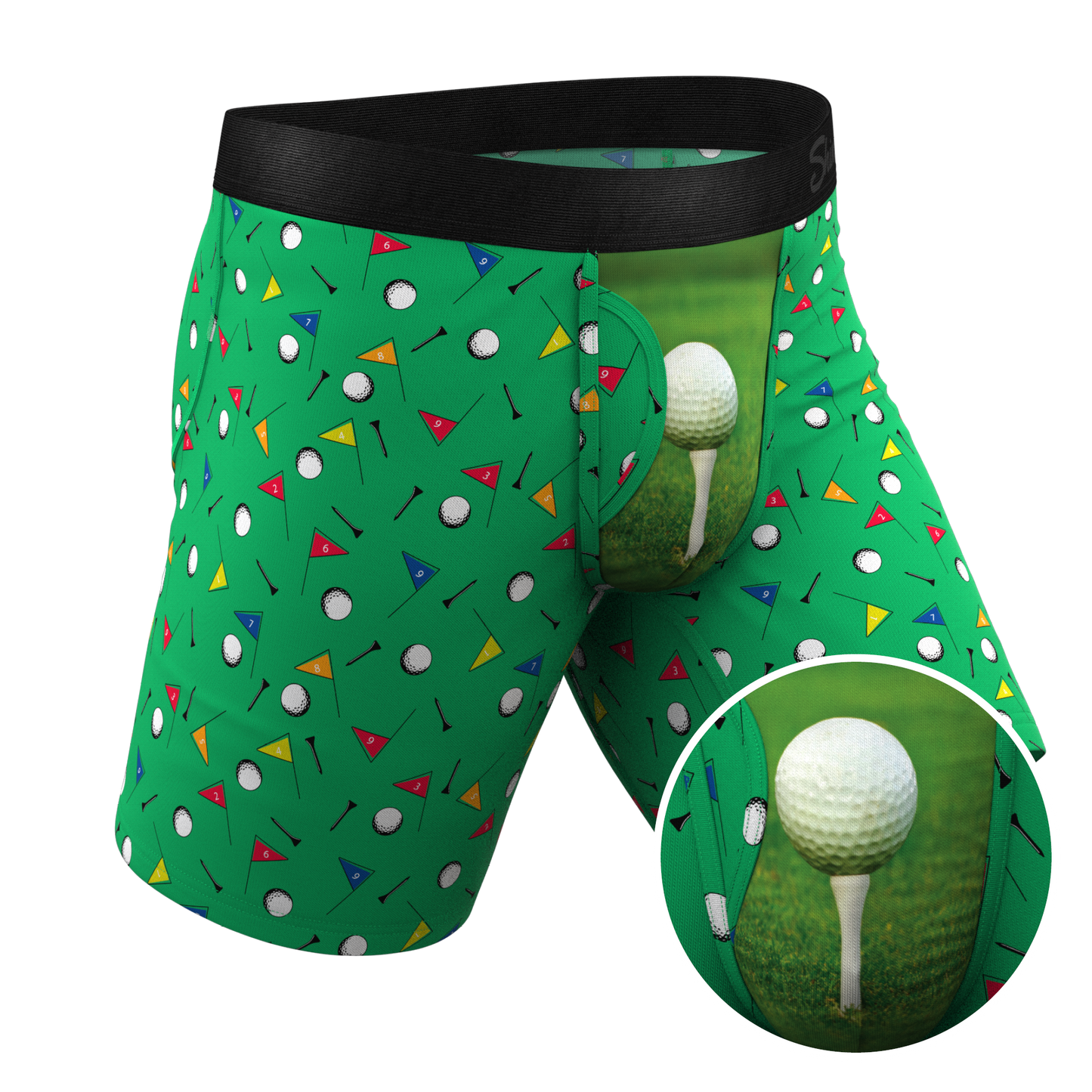 The Front Nine | Golf Ball Long Leg Ball Hammock® Pouch Underwear With Fly