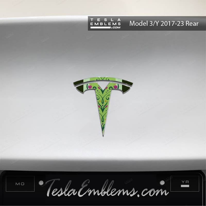 Frozen Anna Tesla Emblem Decals (Front + Back) | Model Y