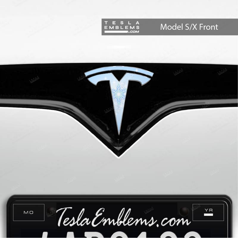 Frozen Elsa Tesla Emblem Decals (Front + Back) | Model X