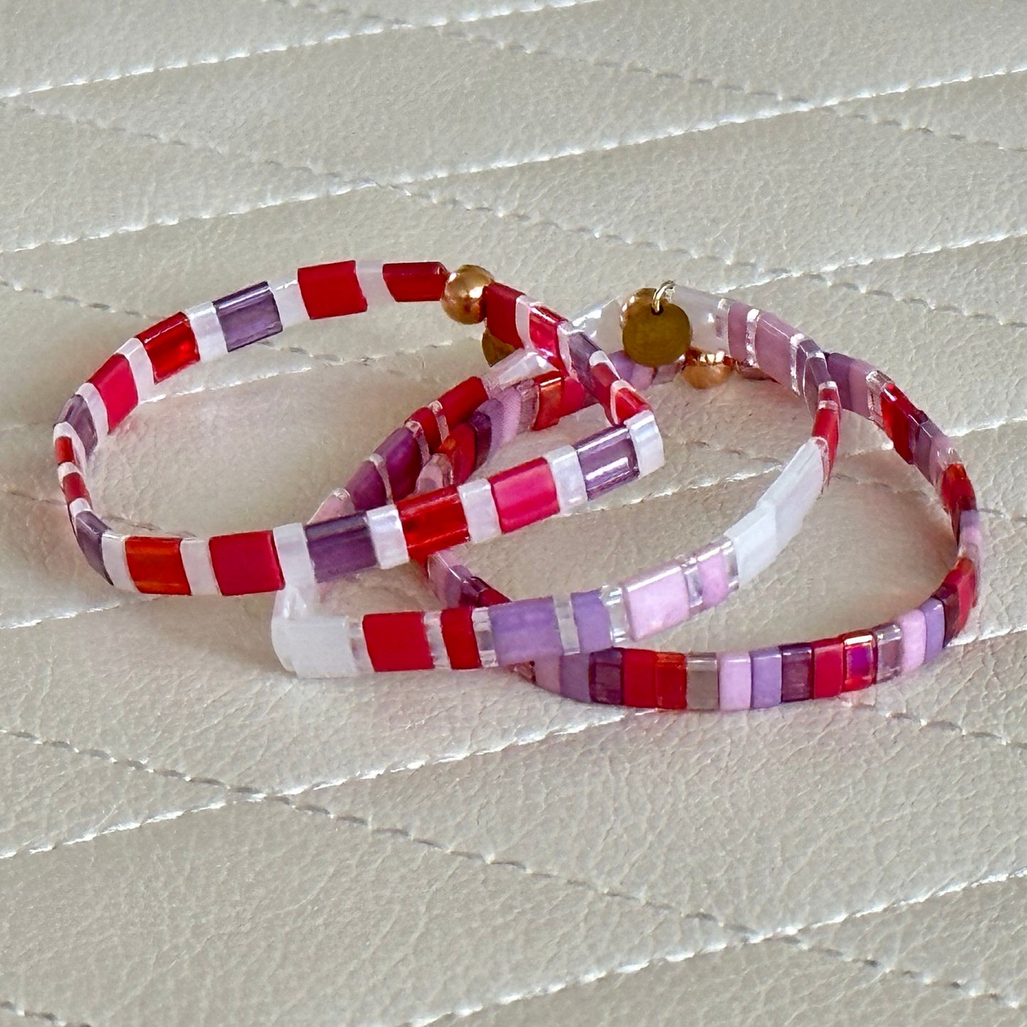 GIRLS NIGHT OUT - 3 Tila Bead Bracelet Stack