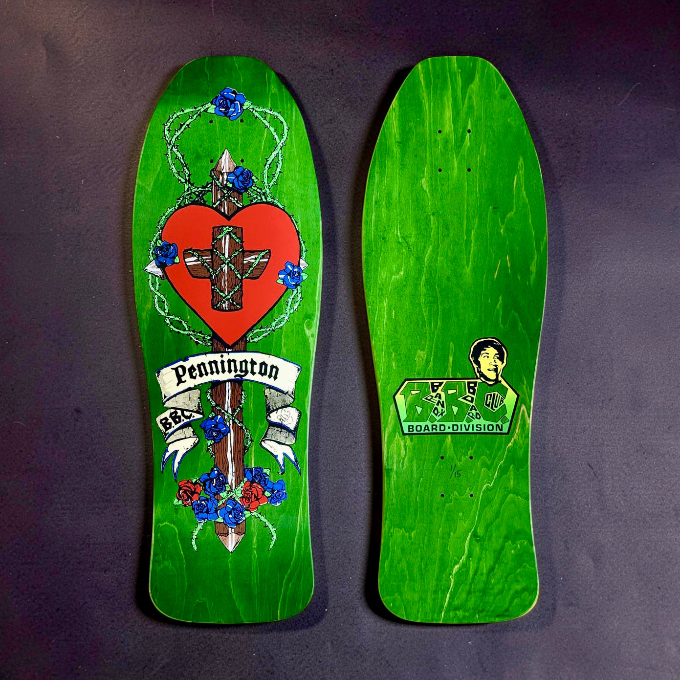 Bryan Pennington BBC Crucifix HAND-PAINTED, LIMITED EDITION Deck 10.3"x30.5" (1 of 15)