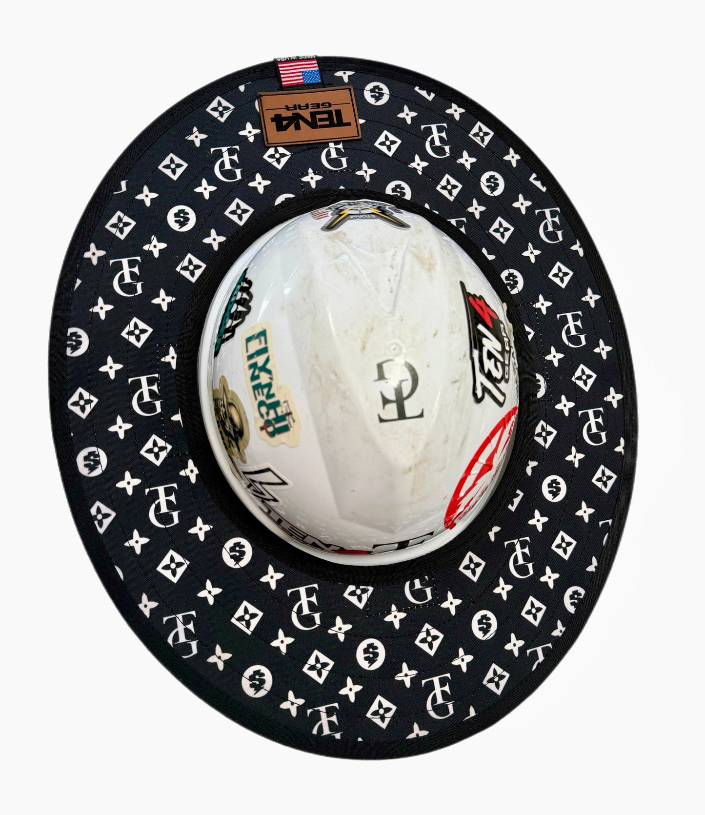 TG Black Hard Hat Sun Shade Visor – Water-Resistant Worksite Visor for Full Brim & Kask Hard Hats