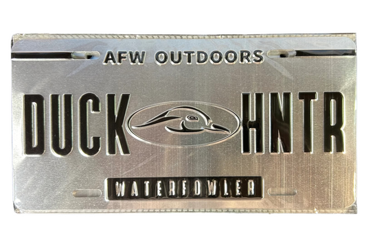 Brushed Aluminum Duck Hunter License Plate