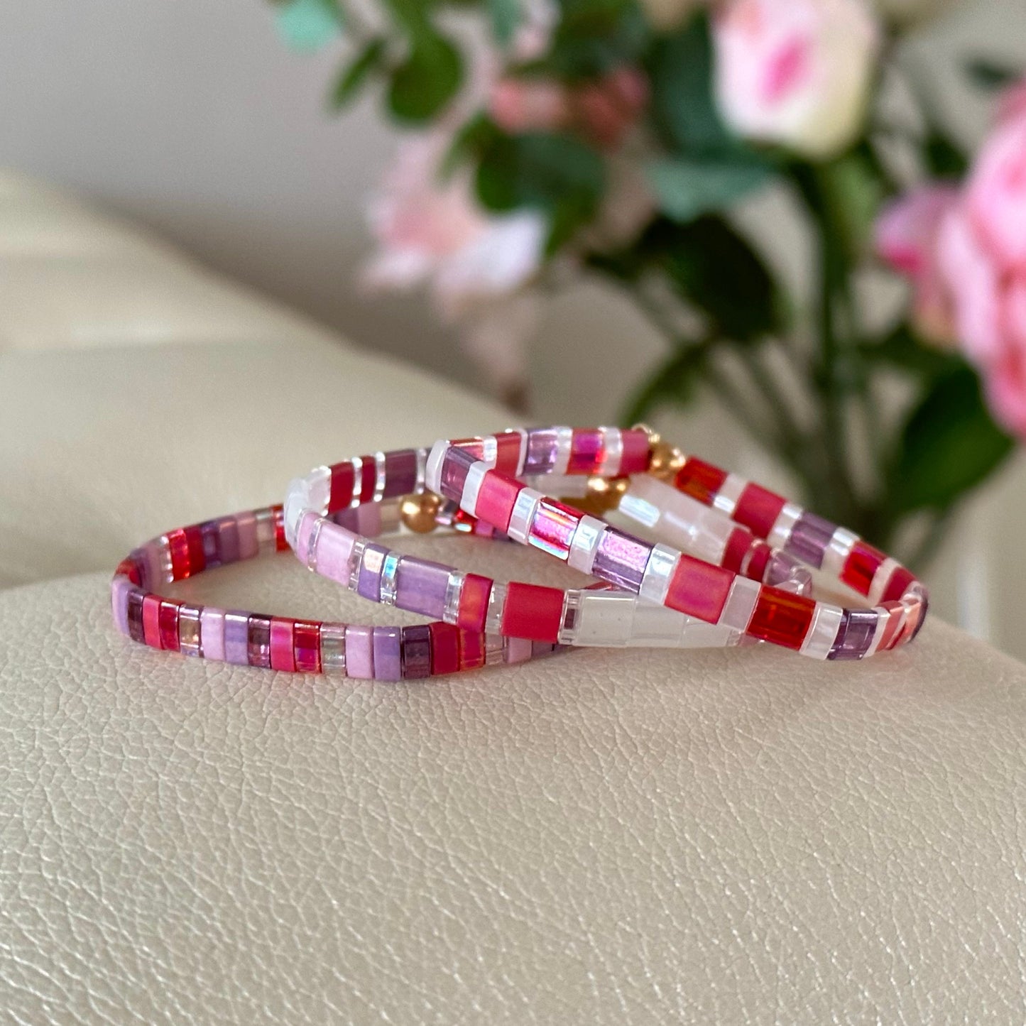 GIRLS NIGHT OUT - 3 Tila Bead Bracelet Stack