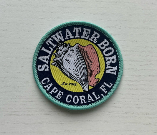Saltwater Born Cape Coral Embroidered Patch