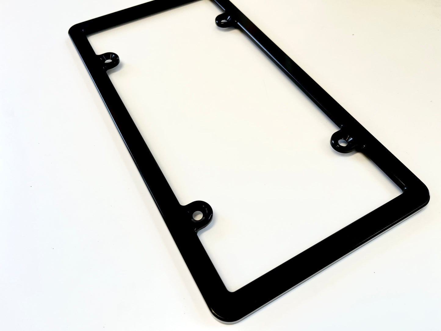 Billet Aluminum License Plate Frame Slim Black Anodized