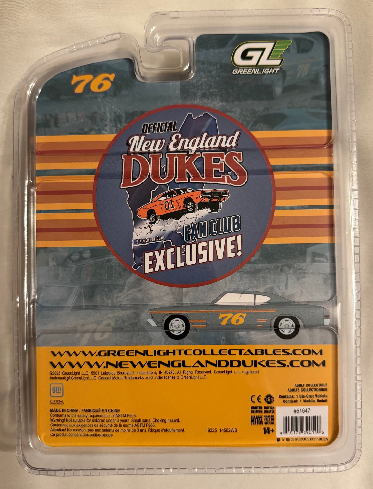 WHOLESALE CASE 12 CARS 1:64 1968 Chevy Chevelle #76 Race Car New England Dukes Exclusive Greenlight