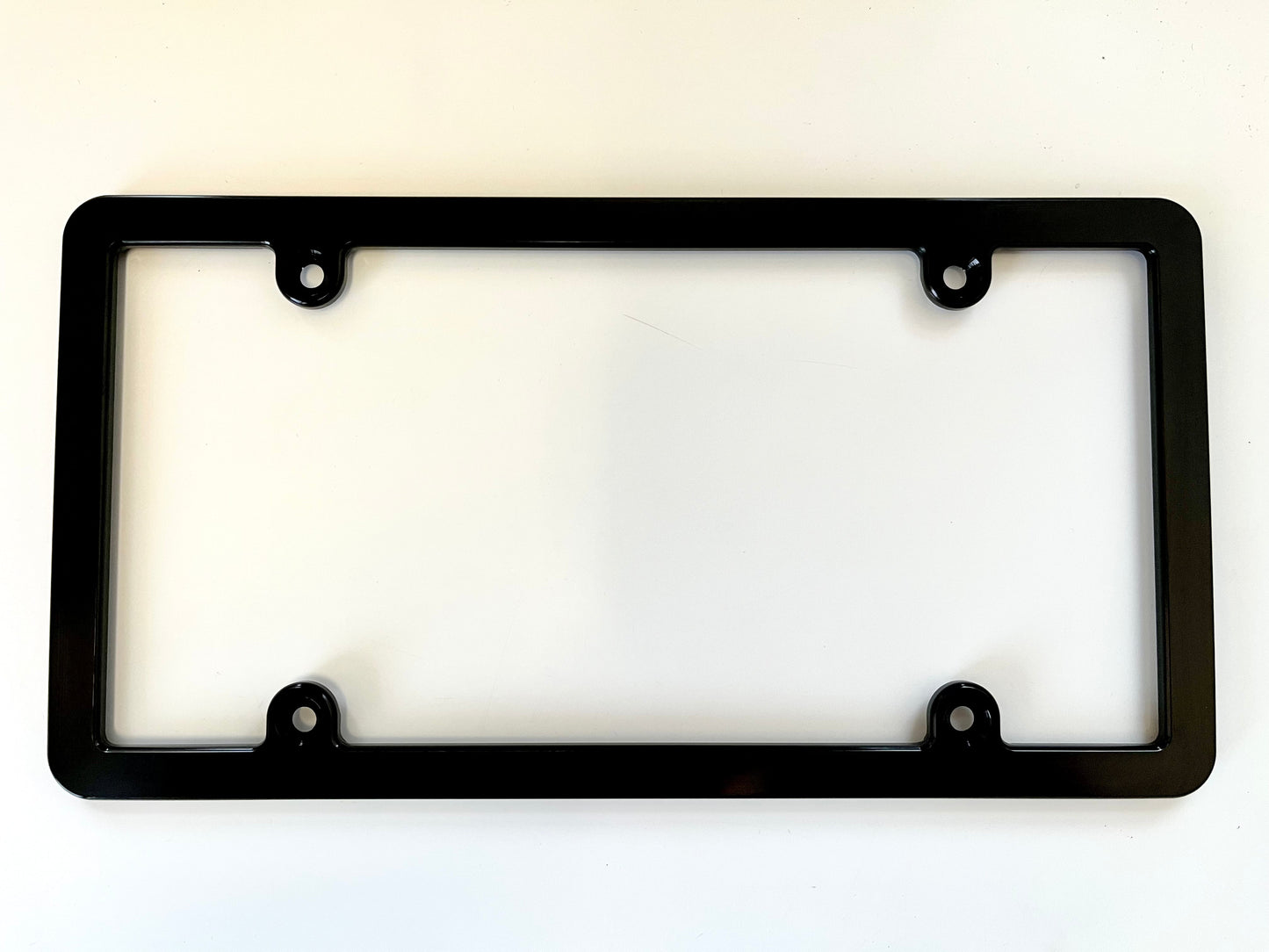 Billet Aluminum License Plate Frame Slim Black Anodized