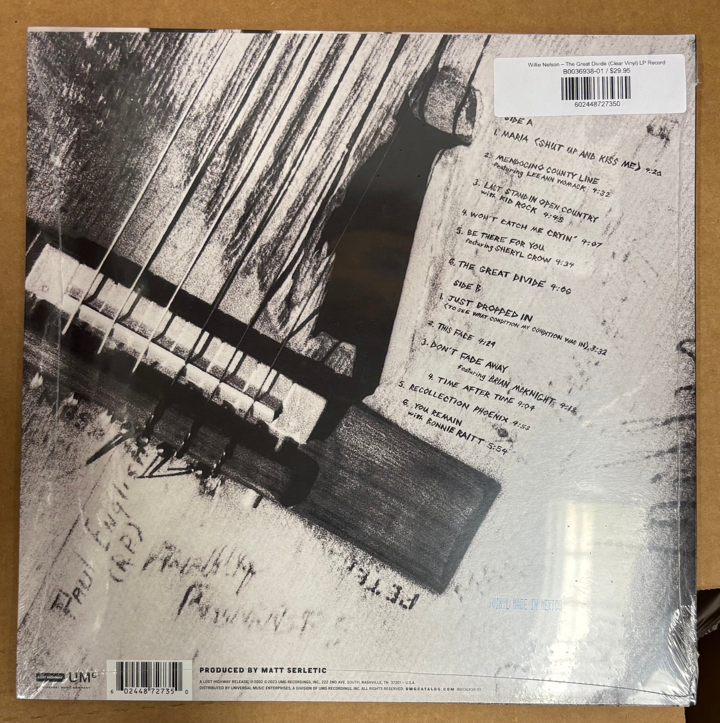 Willie Nelson – The Great Divide (Clear Vinyl) LP Record