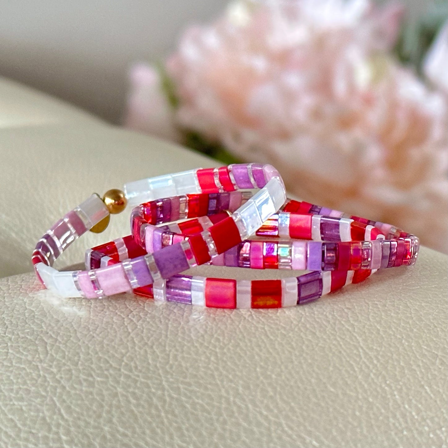 GIRLS NIGHT OUT - 3 Tila Bead Bracelet Stack